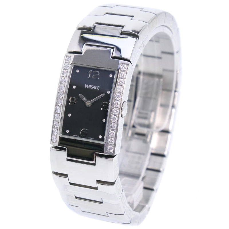 [Versace] Versace 
 Reloj de bisel de diamante 
 Bangle Watch CSQ99 Acero inoxidable Cuarzo Silver Dial Diamel Bisel Damas A Rank
