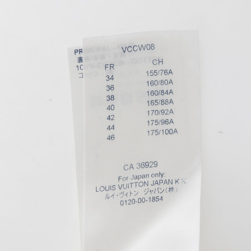 [Louis Vuitton]路易威登 
 顶部短袖衬衫 
 会标棉白上衣女士