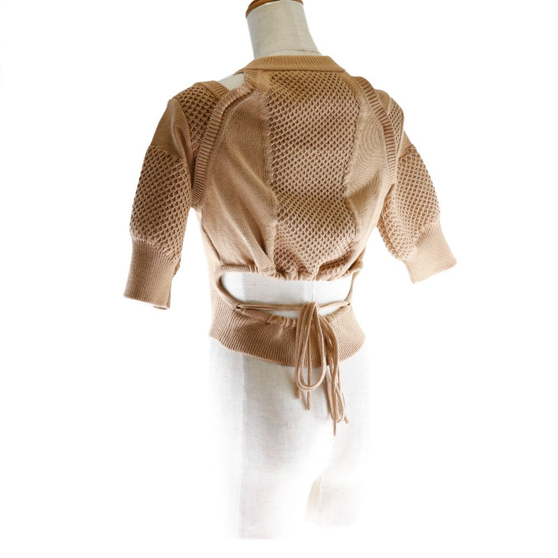 [FENDI] Fendi 
 Knit tops short sleeve shirt 
 Cotton beige Knit Top Ladies A Rank