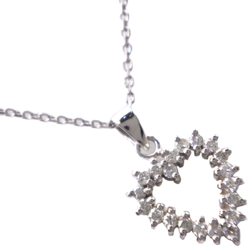 Collier de coeur PT Platinum x Diamond D0.38 Gravé cœur d'environ 5,3 g de coeur Ladies SA RANG