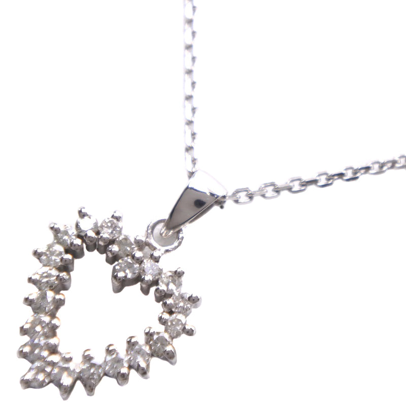 Collier de coeur PT Platinum x Diamond D0.38 Gravé cœur d'environ 5,3 g de coeur Ladies SA RANG