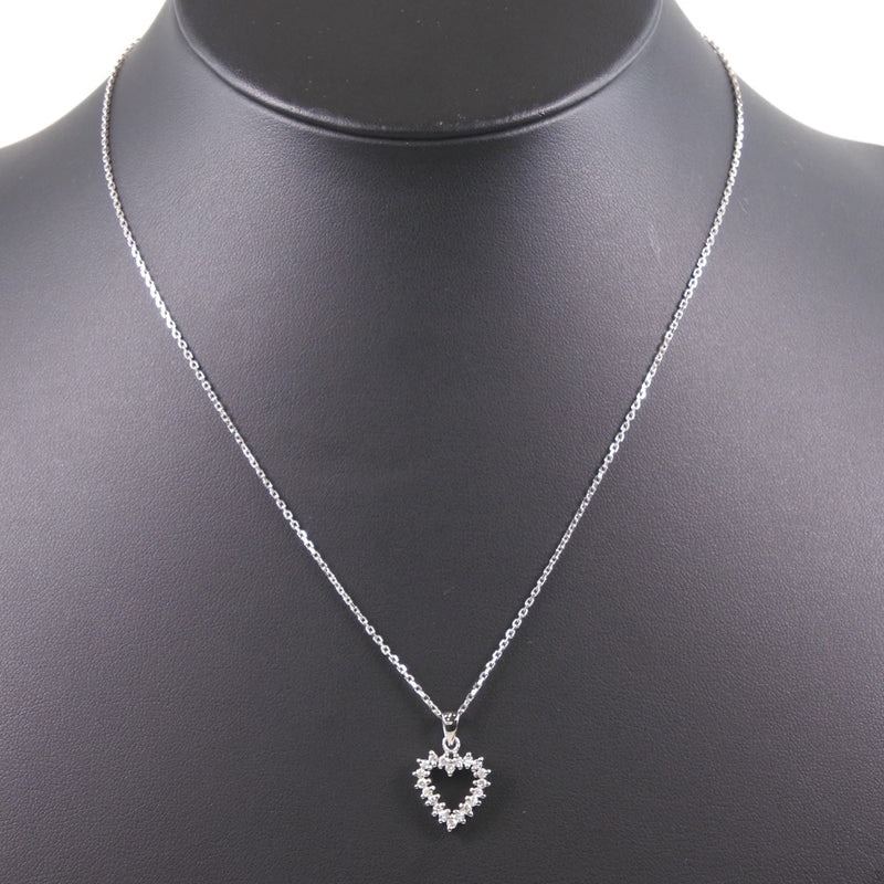 Collier de coeur PT Platinum x Diamond D0.38 Gravé cœur d'environ 5,3 g de coeur Ladies SA RANG