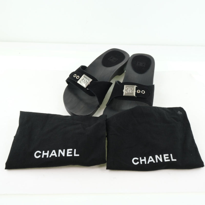 [Chanel] Chanel 
 Sandalias 
 Coco Mark Wood x Swed Black Ladies A Rank