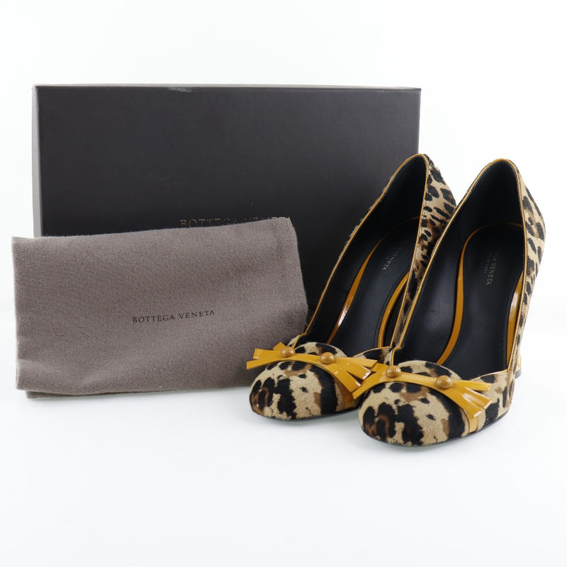 [Bottegaveneta]BOTTEGA VENETA Bombas, estampado de leopardo, Harako x Patent Leather, Women's S Rank