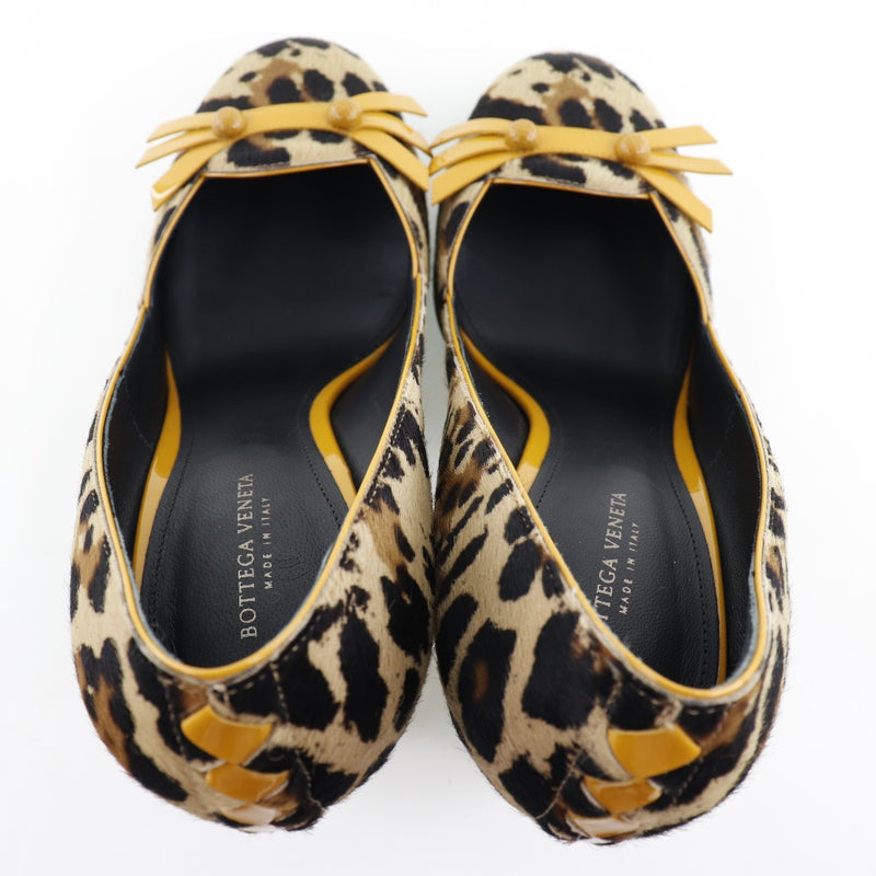 [Bottegaveneta]BOTTEGA VENETA Bombas, estampado de leopardo, Harako x Patent Leather, Women's S Rank