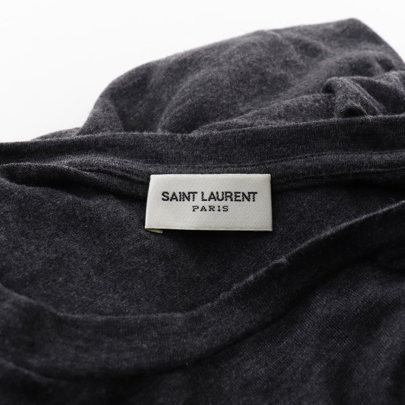 【SAINT LAURENT PARIS】サンローランパリ
 半袖Ｔシャツ
 605250 レーヨン×ポリエステル グレー メンズSランク