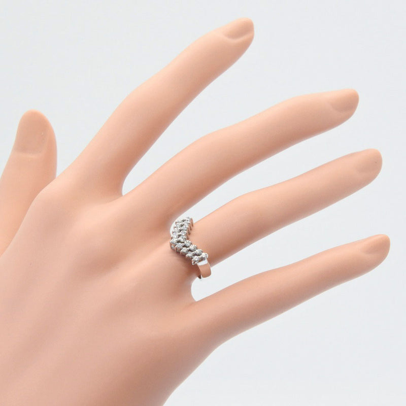 V -shaped No. 9.5 Ring PT900 Platinum x Diamond D0.36 Stamp about 4.4g V Character Ladies SA Rank