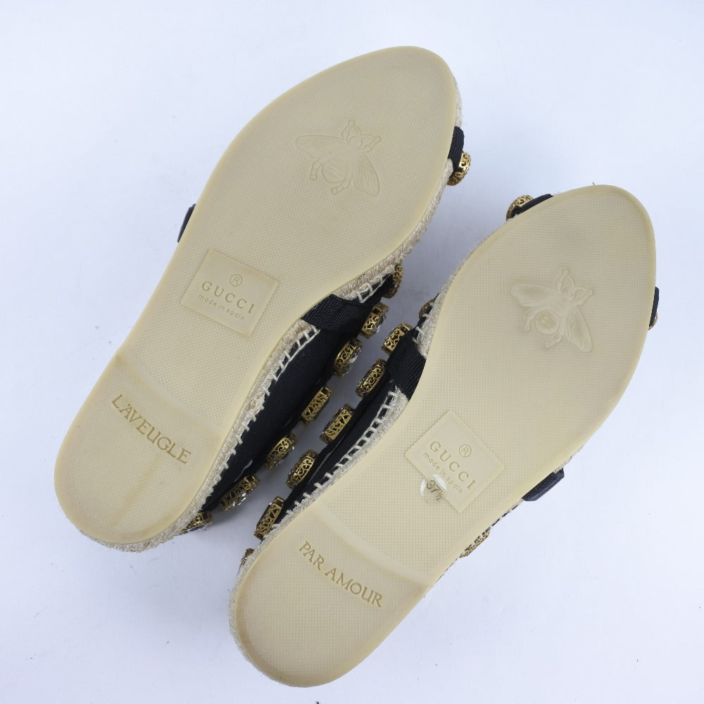 GUCCI】グッチ エスパドリーユ デッキシューズ 578208 キャンバス 黒