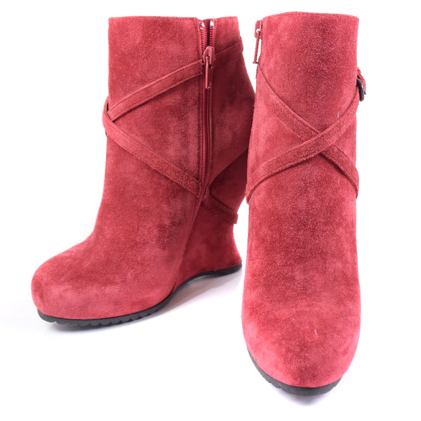 [Bottegaveneta] bottega vénita bottes booty swed rouge 37 bottes gravées dames un rang