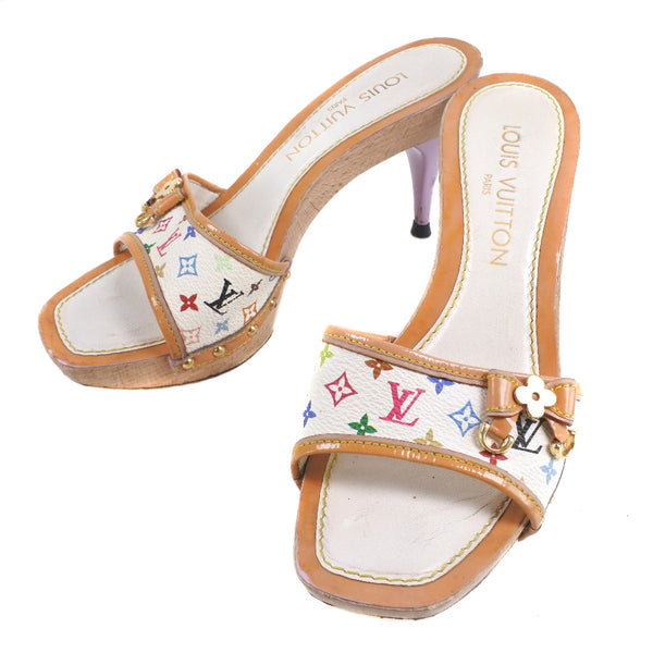 [Louis Vuitton]路易威登 
 凉鞋m子 
 脚跟色带会标多色多色凉鞋女士
