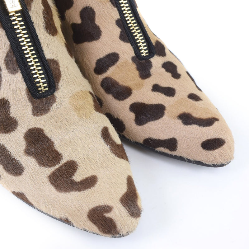 [Louis Vuitton] Louis Vuitton 
 Short boots 
 Leopard pattern Harako beige 37 1/2 engraved SHORT BOOTS Ladies A-Rank