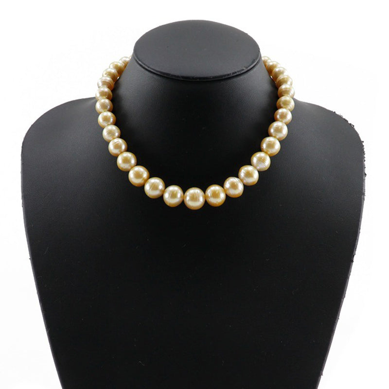 GoldenPearl Necklace 10.0-14.0mm Silver× Pearl about 84.9g GOLDEN PEARL Ladies A Rank