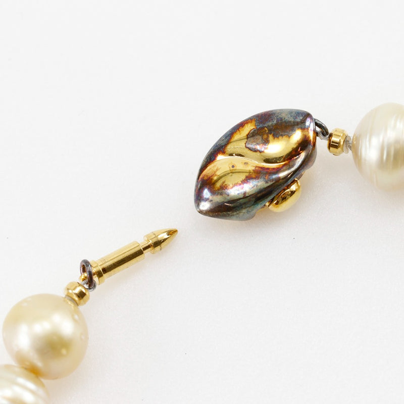 GoldenPearl Necklace 10.0-14.0mm Silver× Pearl about 84.9g GOLDEN PEARL Ladies A Rank