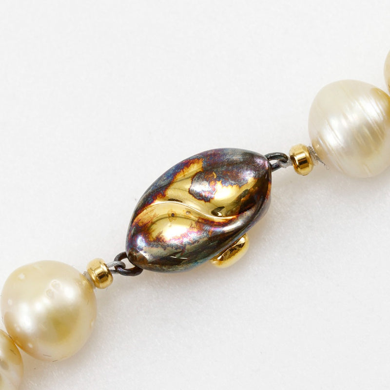 GoldenPearl Necklace 10.0-14.0mm Silver× Pearl about 84.9g GOLDEN PEARL Ladies A Rank