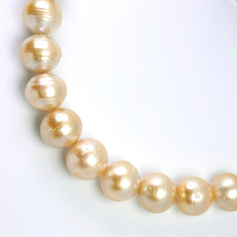 GoldenPearl Necklace 10.0-14.0mm Silver× Pearl about 84.9g GOLDEN PEARL Ladies A Rank