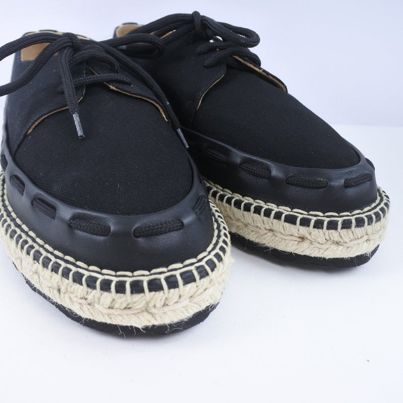 [Bottegaveneta] Bottega Veneta 
 甲板鞋运动鞋 
 帆布黑色甲板鞋女用式鞋类等级