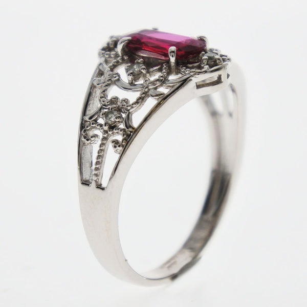 Anillo / anillo No. 11 18KOro blanco x ruby ​​x diamante 0.625/0.05 brazos 3.1g damas sa rango