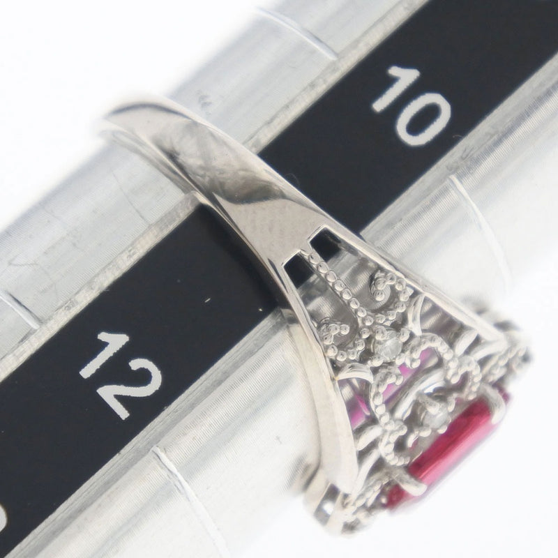 Anillo / anillo No. 11 18KOro blanco x ruby ​​x diamante 0.625/0.05 brazos 3.1g damas sa rango