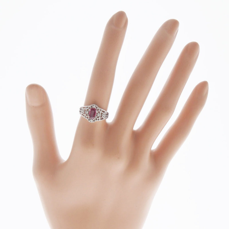 Anillo / anillo No. 11 18KOro blanco x ruby ​​x diamante 0.625/0.05 brazos 3.1g damas sa rango