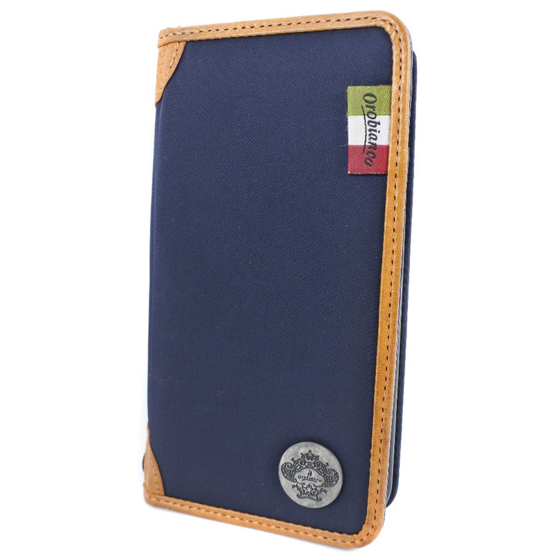 【Orobianco】オロビアンコ
 Book case for iPhone XR スマホケース
 RS8C036L レザー×ナイロン Book case for iPhone XR ユニセックスA-ランク