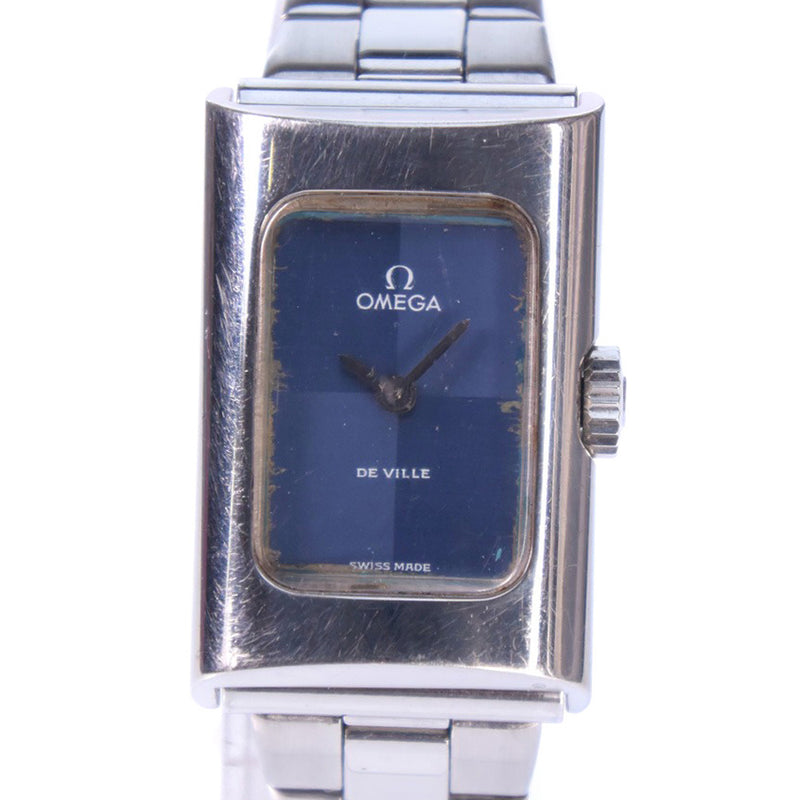 【OMEGA】オメガ
 デ・ビル 腕時計
 アンティーク cal.1070 deville ref.511.0459 ステンレススチール シルバー 手巻き アナログ表示 ブルー文字盤 De Bill レディース