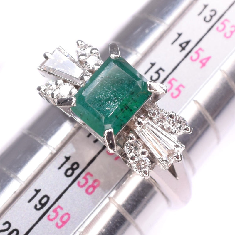 Emerald diamond No. 16.5 Ring / Ring 
 Pt900 Platinum Green Approximately 7.8g Emerald Diamond Ladies SA Rank