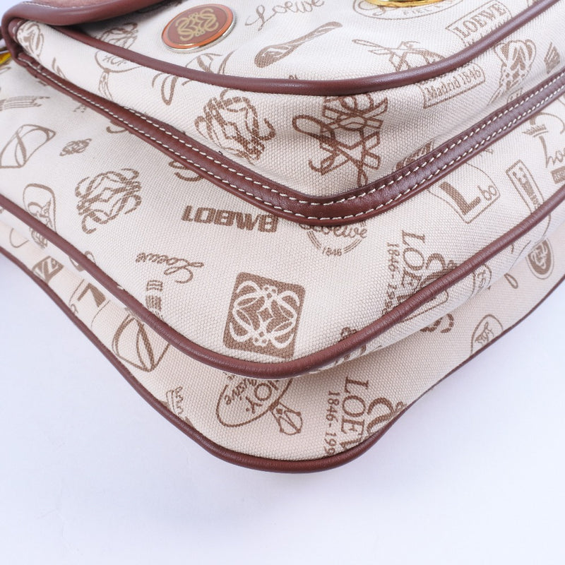 [LOEWE] Loewe 
 Pinbatch shoulder bag 
 Suede tea fastener PIN BATCH Ladies A+Rank