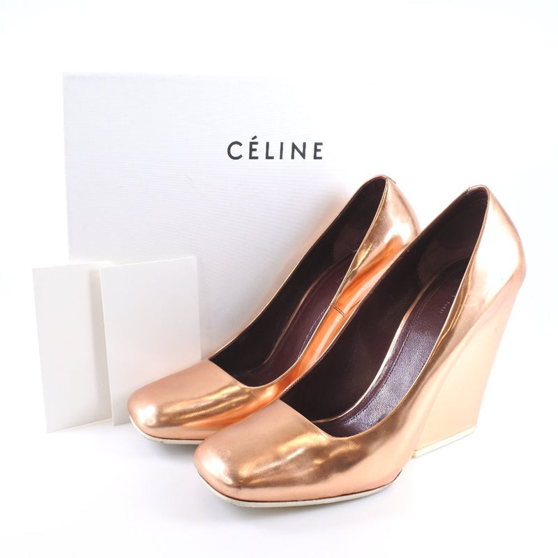[Celine] Celine 
 35CO COPPER Pumps 
 3c6996ssmd.35co.37, 5 Leather Gold 37 1/2 engraved 35CO COPPER Ladies