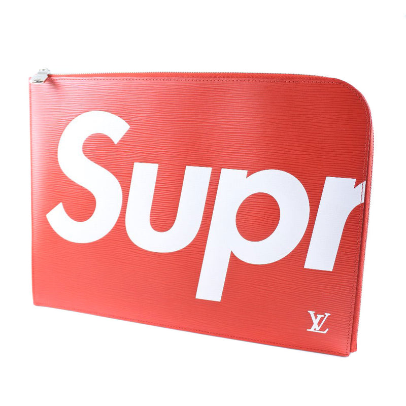 [루이비통] 루이비통 
 Pochette Jules GM 클러치 백 
 Supreme Supreme M67722 Epireaer Red TN1147 조각 된 패스너 Pochette Jules GM 유니니스 렉스 SA Rank