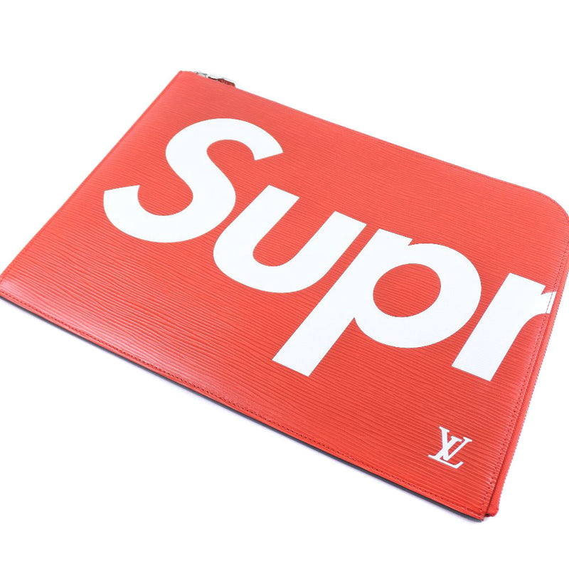 [루이비통] 루이비통 
 Pochette Jules GM 클러치 백 
 Supreme Supreme M67722 Epireaer Red TN1147 조각 된 패스너 Pochette Jules GM 유니니스 렉스 SA Rank