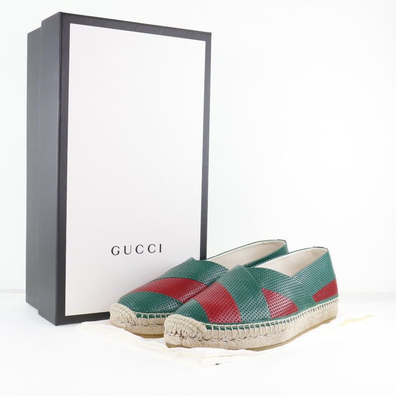 [GUCCI] Gucci 
 Espadrille slip -on 
 624612 Leather Green Espadrille Unisex S rank