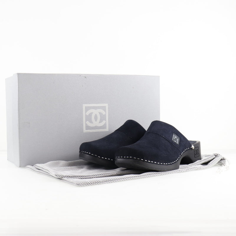 [CHANEL] Chanel Sandals 04A G21635X01036 Swed Black Unisex A-Rank