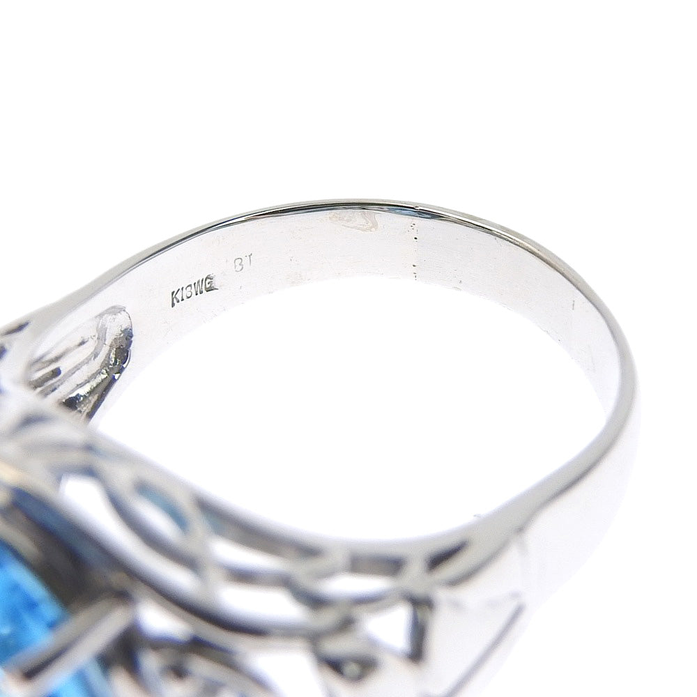 k様 ブルートパーズ リング 14.5号 14.5号 リング・指輪 K18ホワイトゴールド×ブルートパーズ