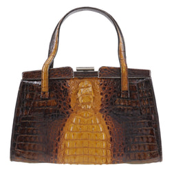 Back crocodile handbag 
 Crocodile Brown Tall Crocodile Ladies