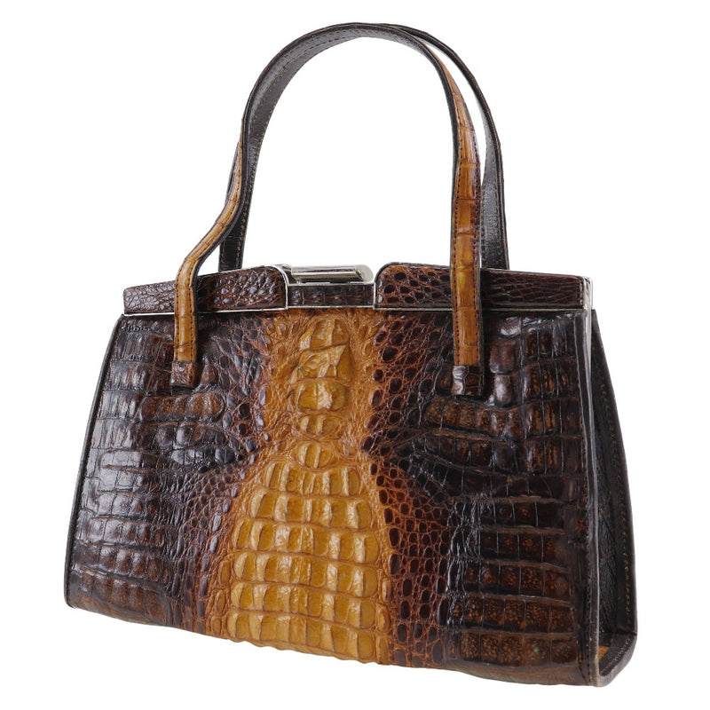 Back crocodile handbag 
 Crocodile Brown Tall Crocodile Ladies