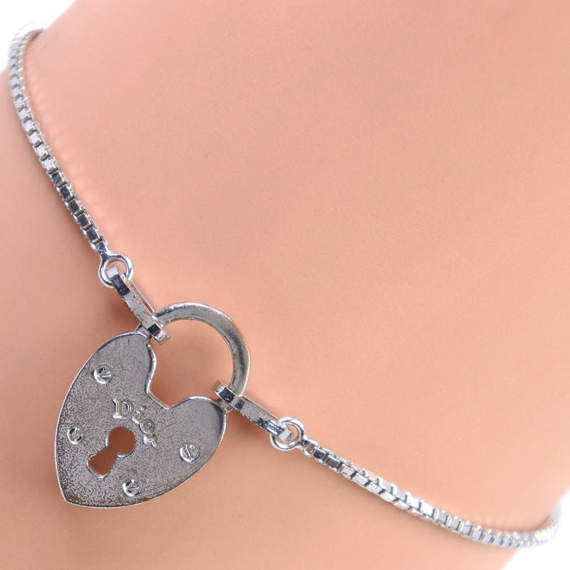 [Dior] Christian Dior 
 심장 열쇠 팔찌 
 실버 카데나 약 5.2g 심장 열쇠 숙녀