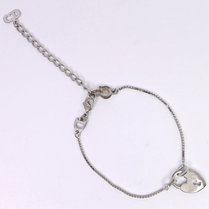 [Dior] Christian Dior 
 Brazalete de la llave del corazón 
 Silver Cadena aproximadamente 5.2G Heart Key Ladies