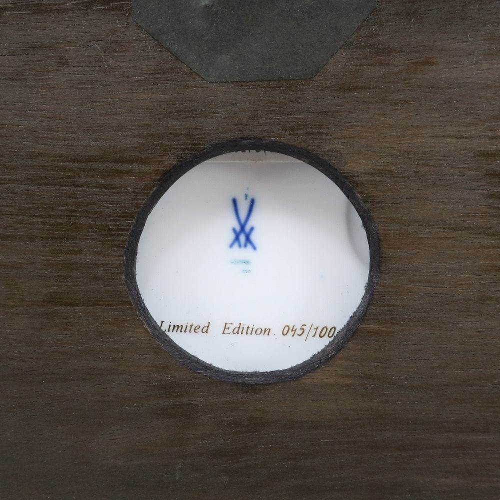 Meissen】マイセン 陶板画 オブジェ 香港返還記念 45/100 フラワー