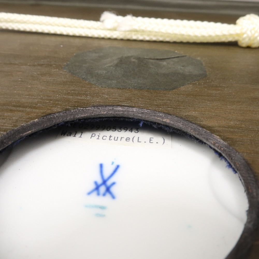 美品　マイセン　陶板画　フラワー　ピンク　陶器　置物 404438145044_m.jpg