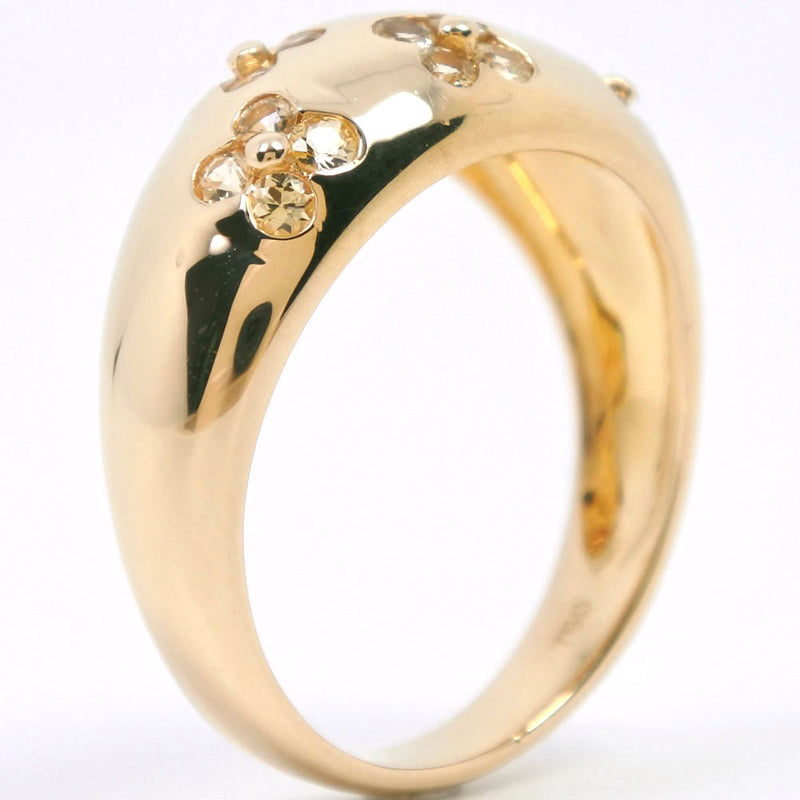 No. 14.5 Ring 18KYellow Gold x Diamond 0.72 Engraved Flower Approximately 5.2g Unisex A-Rank