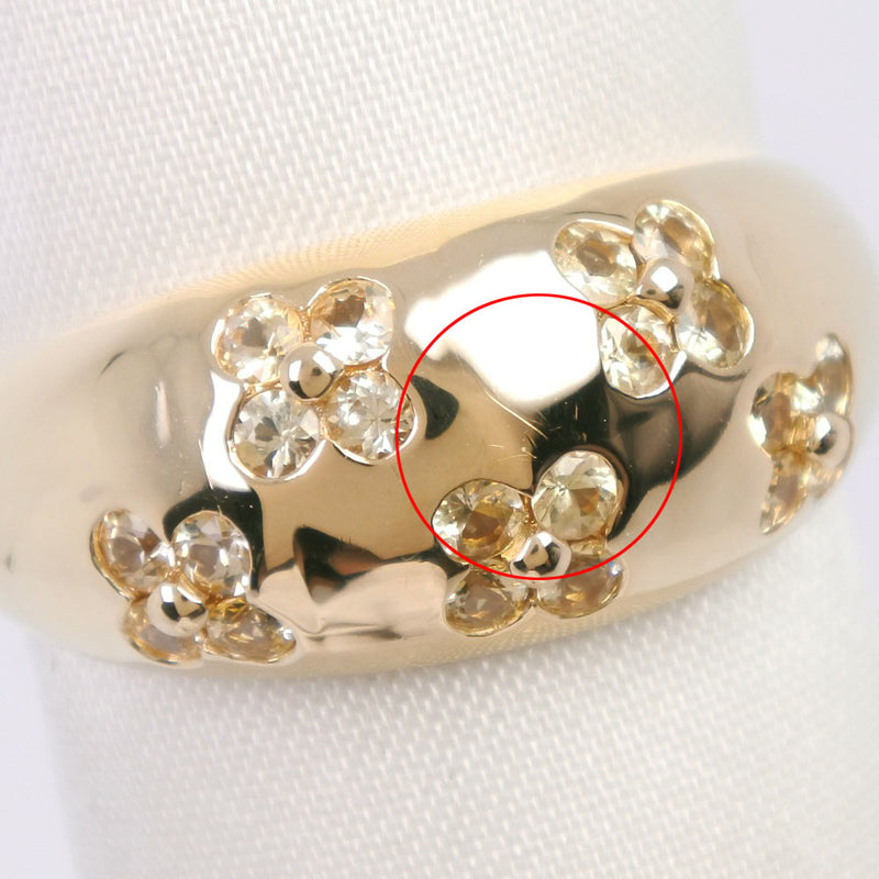 No. 14.5 Ring 18KYellow Gold x Diamond 0.72 Engraved Flower Approximately 5.2g Unisex A-Rank