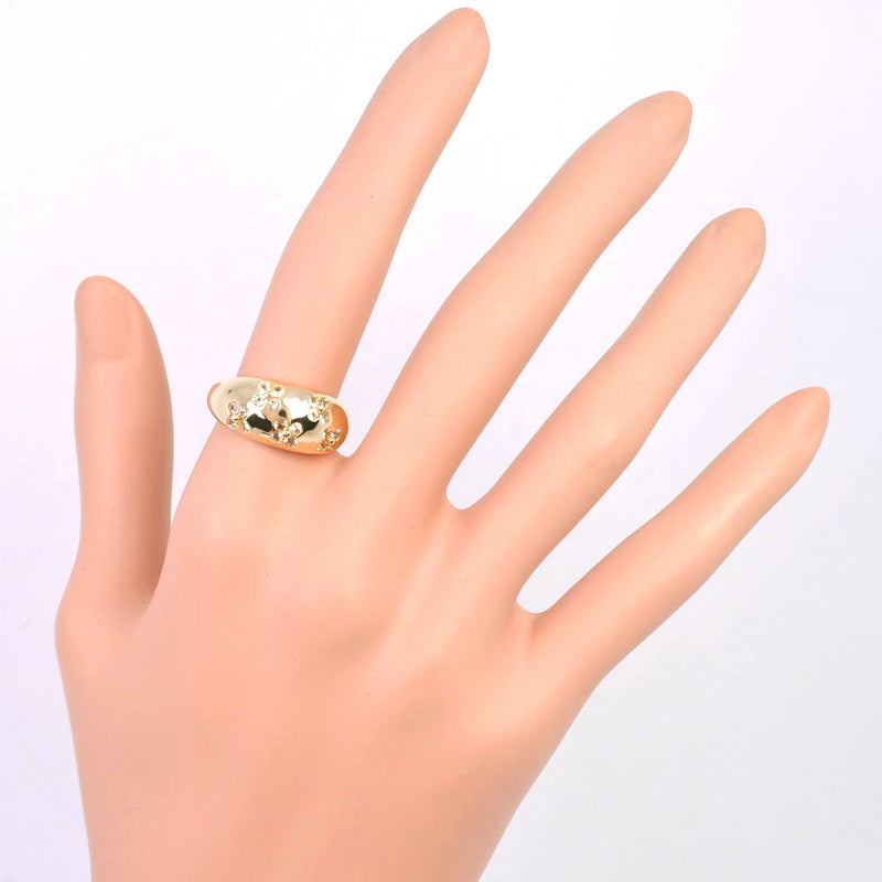 No. 14.5 Ring 18KYellow Gold x Diamond 0.72 Engraved Flower Approximately 5.2g Unisex A-Rank