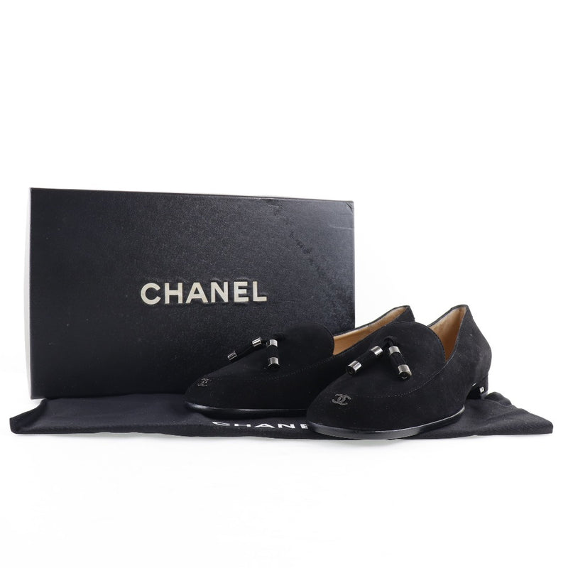 [Chanel] Chanel 
 Bombas de Coco Mark/Fringe 
 02A A19237X01036 sueco x cuero marque negro de coco / damas marginales sa rango