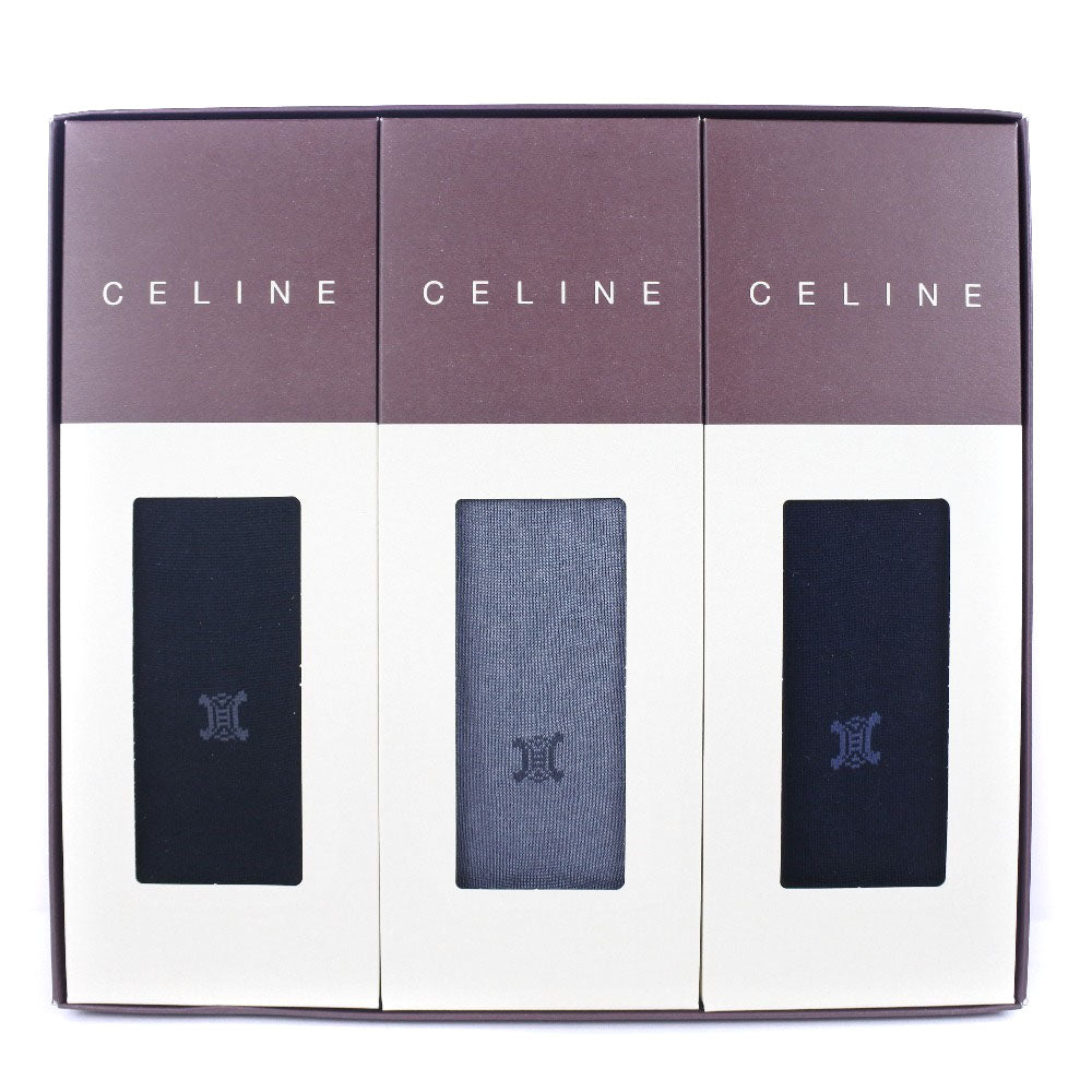 新品未使用　セリーヌ　ソックス　3足セット CELINE 未使用 箱入り セリーヌ ソックス 紳士 靴下 3足セット