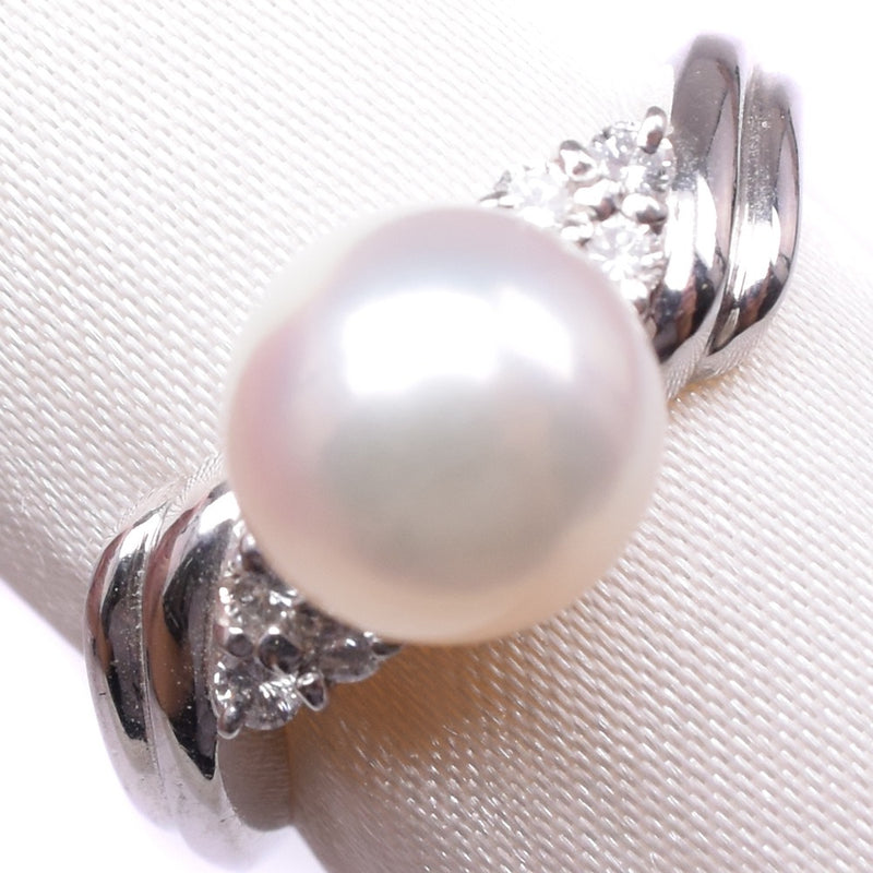 Pearl Diamond No. 16 Anillo / anillo PT850 Platino x Pearl aproximadamente 7.0 g Pearl Diamond Ladies A Rank