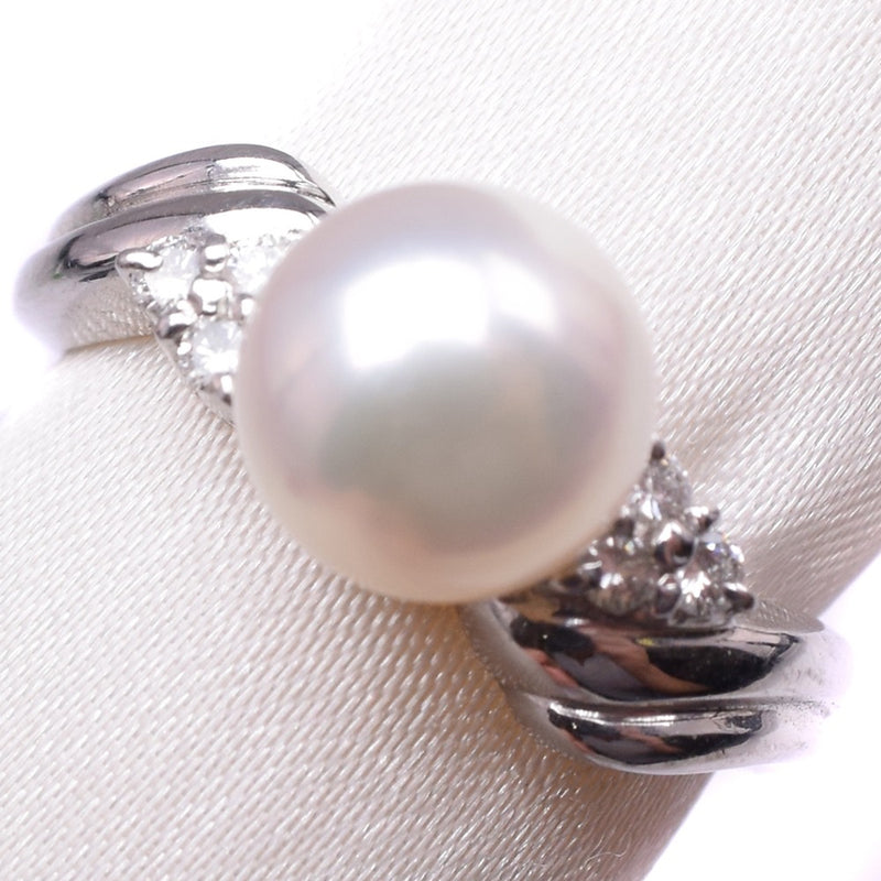 Pearl Diamond No. 16 Anillo / anillo PT850 Platino x Pearl aproximadamente 7.0 g Pearl Diamond Ladies A Rank