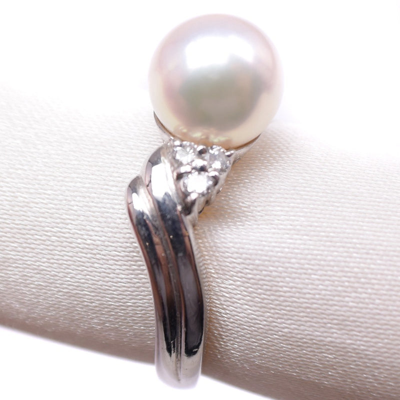 Pearl Diamond No. 16 Anillo / anillo PT850 Platino x Pearl aproximadamente 7.0 g Pearl Diamond Ladies A Rank