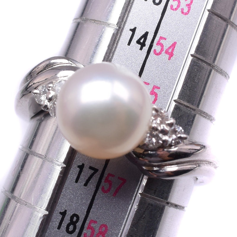 Pearl Diamond No. 16 Anillo / anillo PT850 Platino x Pearl aproximadamente 7.0 g Pearl Diamond Ladies A Rank