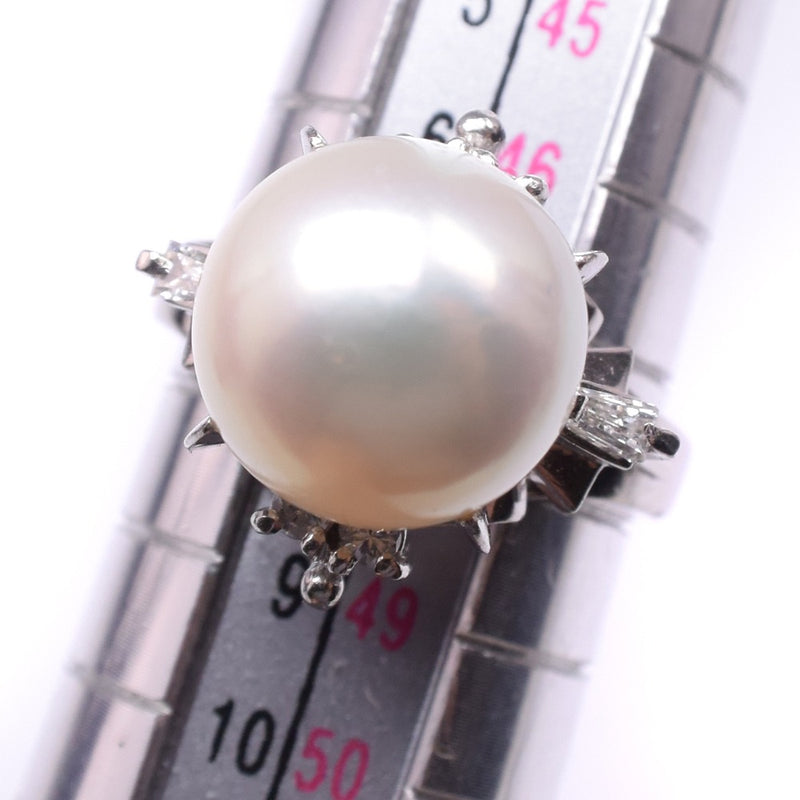 Pearl Diamond No. 7 Ring / Ring 
 PT900 Platinum x Pearl about 7.7g Pearl Diamond Ladies A Rank