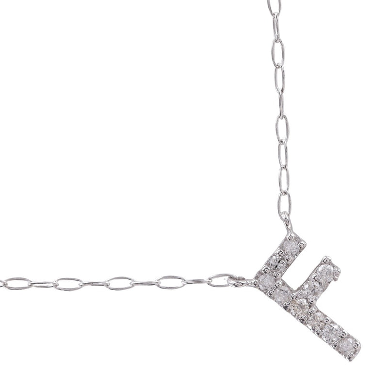 초기 "F"목걸이 18K화이트 골드 X 다이아몬드 0.05 스탬프 약. 0.8g 초기 "F"여성 SA 순위